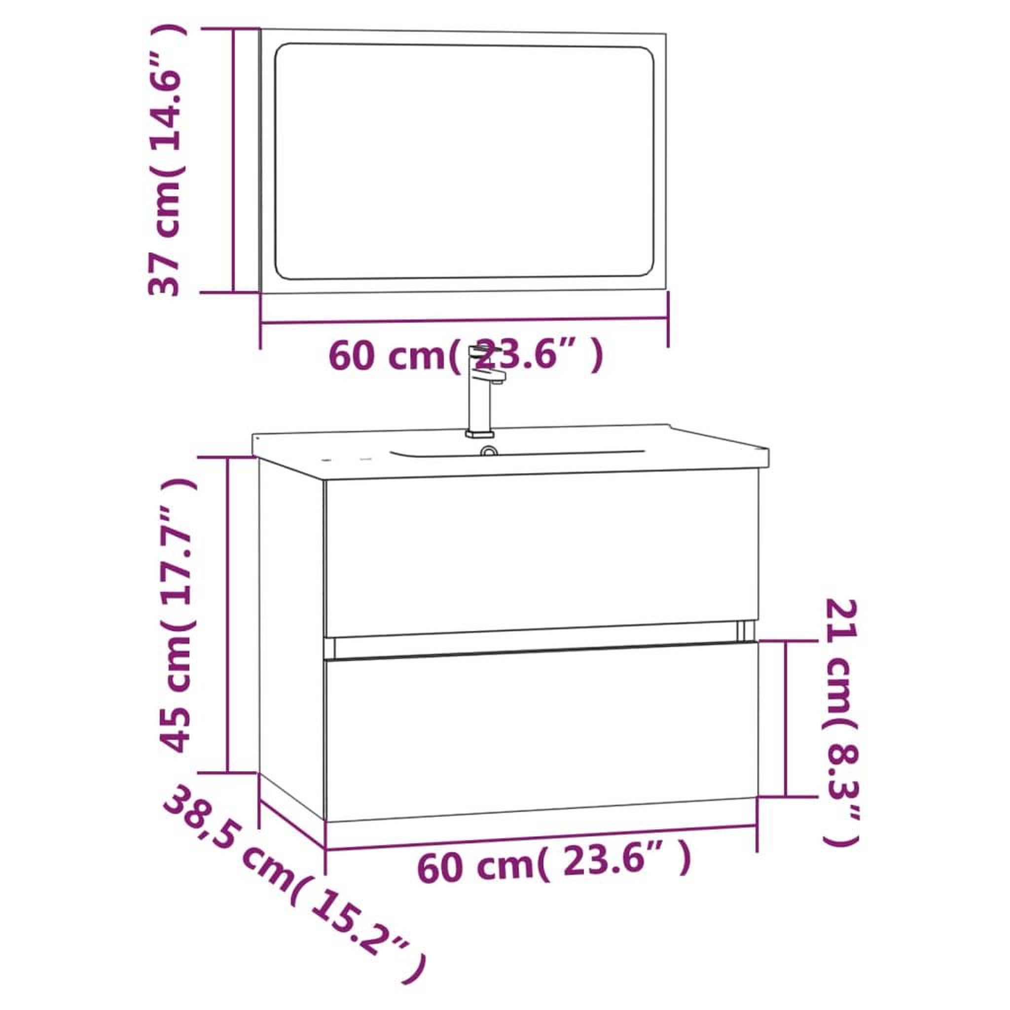 Voir la diapositive 6 : VIDAXL Ensemble de meubles de salle de bain 2 pcs Chene fume