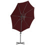 Voir la diapositive 3 : VIDAXL Parasol de jardin en porte-a-faux mat en acier rouge bordeaux