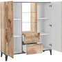 Voir la diapositive 3 : Buffet haut moderne 2 portes 2 tiroirs L120cm BARI