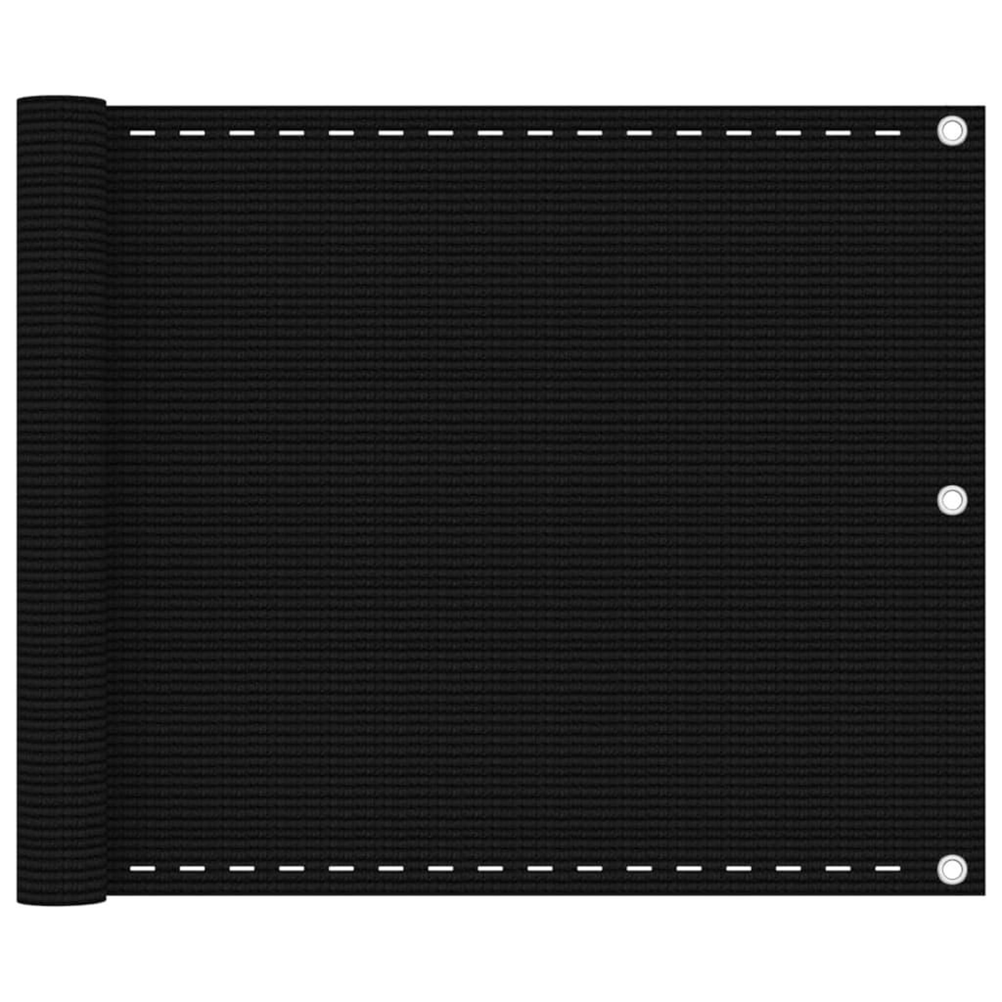 VIDAXL Ecran de balcon noir 75x600 cm pehd