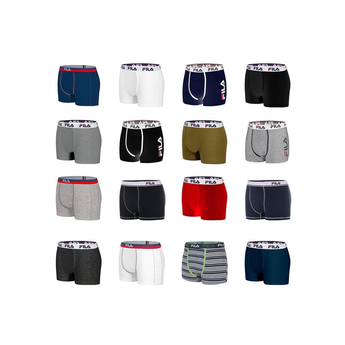 FILA Pack Surprise de 6 Boxers coton homme