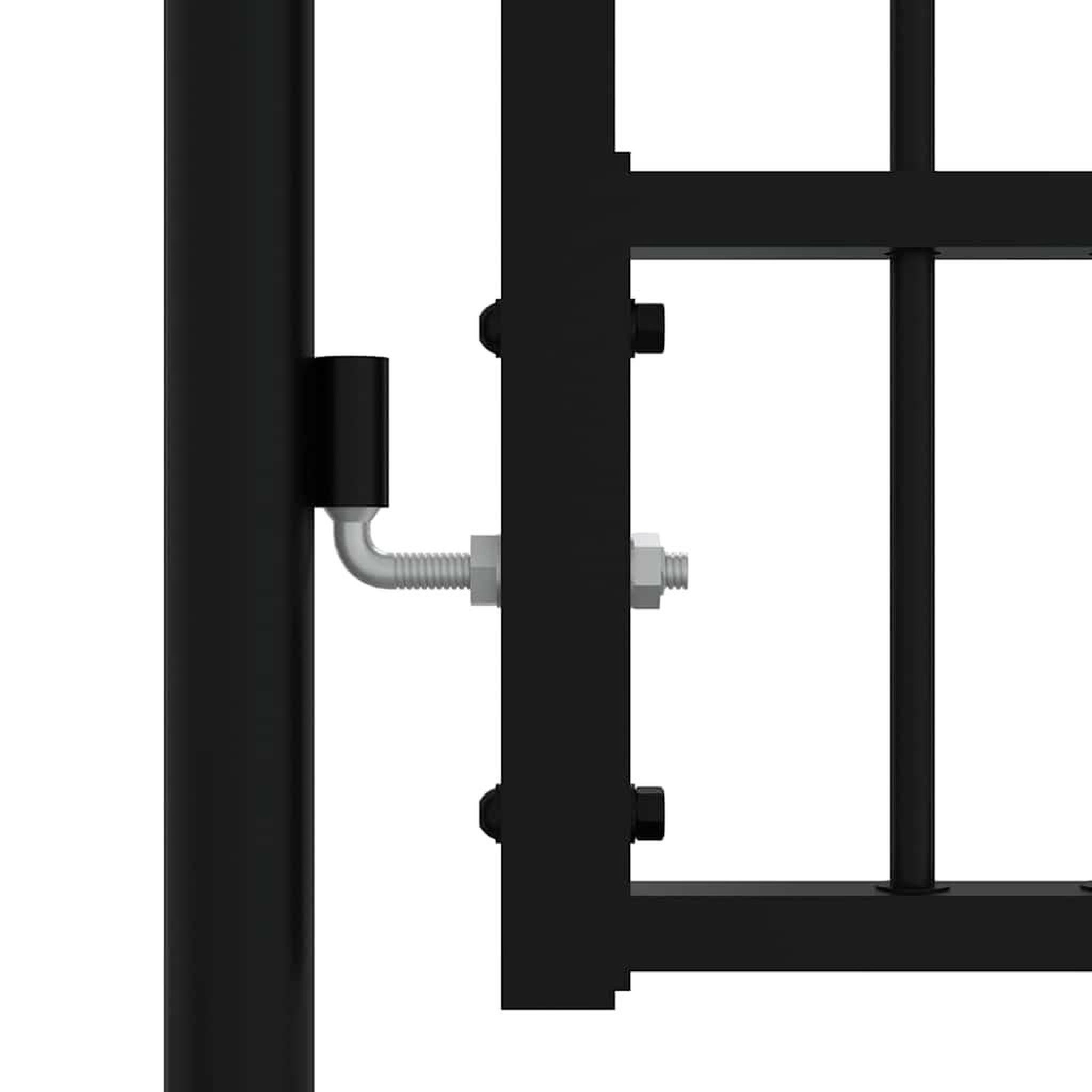 Voir la diapositive 4 : VIDAXL Portail de cloture avec dessus en forme de lance, noir, 103 x 175 cm, acier thermolaque