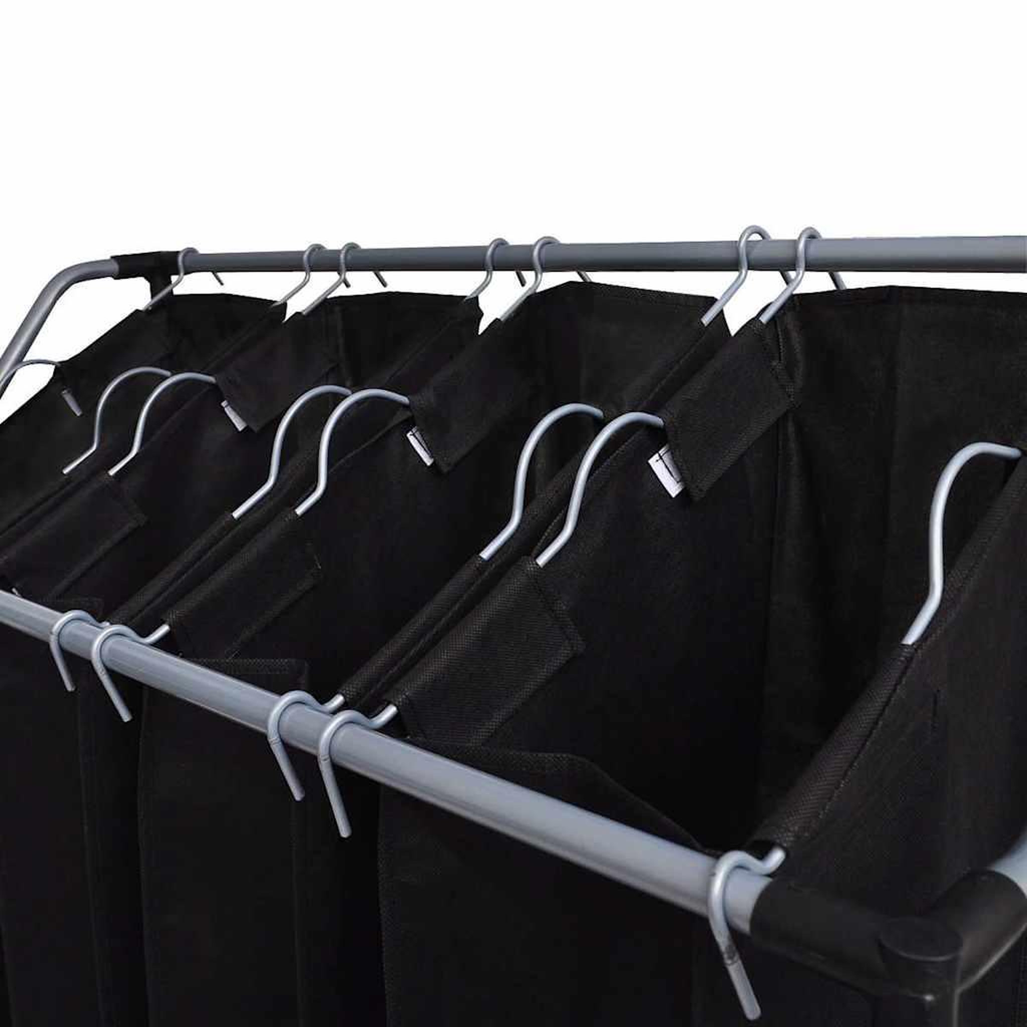 Voir la diapositive 4 : VIDAXL Trieuses a linge avec sacs 2 pcs Noir et Gris