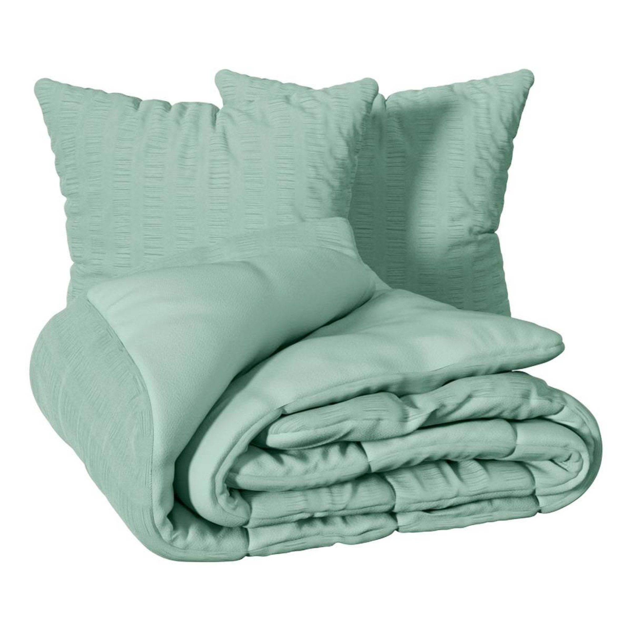 Voir la diapositive 2 : ATMOSPHERA Parure de lit 3 pièces  irhia  240x220cm vert céladon