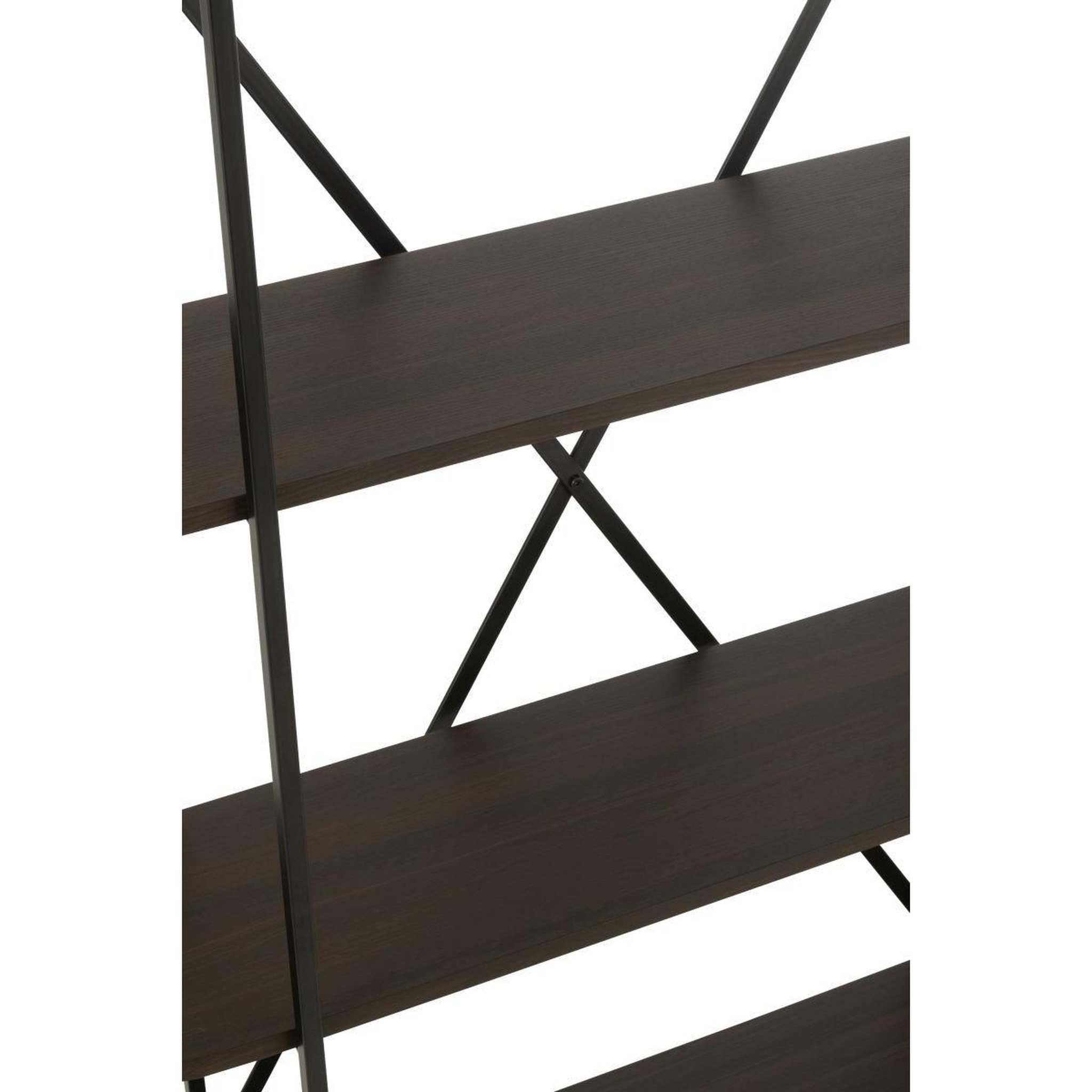 Voir la diapositive 5 : J-LINE Étagère ovale design  rodolfo  150cm marron foncé