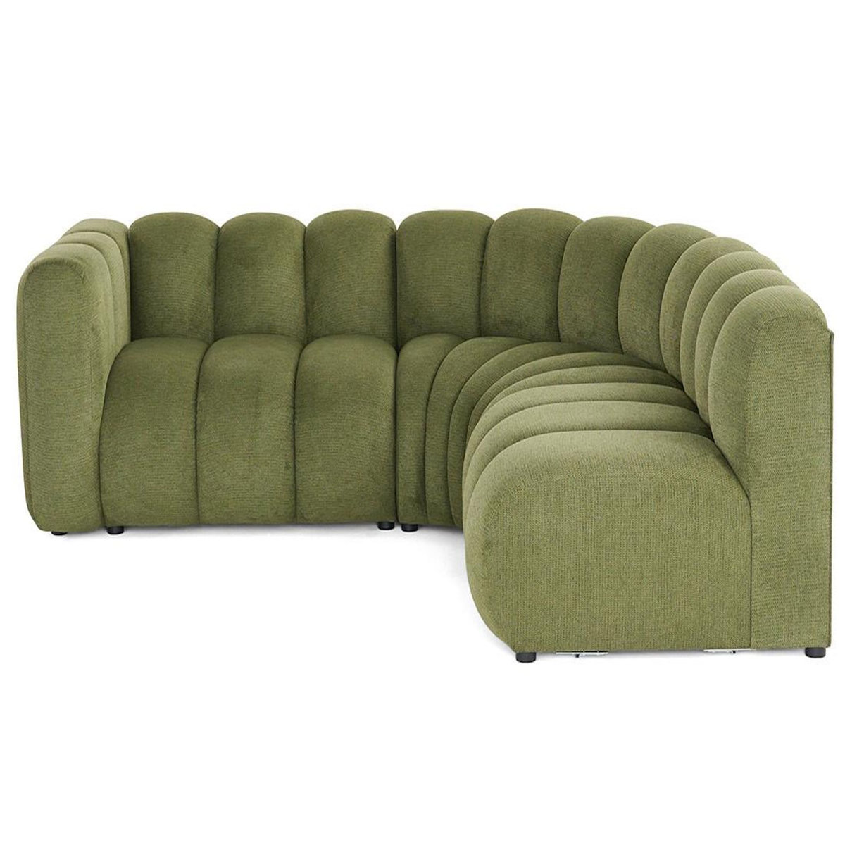 LISA DESIGN Debbie - canapé modulable d'angle droit 4 places avec accoudoir en tissu texturé