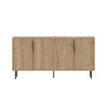 CONCEPT USINE Buffet cannelé 4 portes aspect bois 150x75cm CIARO