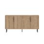 Voir la diapositive 1 : CONCEPT USINE Buffet cannelé 4 portes aspect bois 150x75cm CIARO