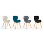 Voir la diapositive 2 : Lot de 4 chaises en tissu style scandinave pieds bois massif GAYA