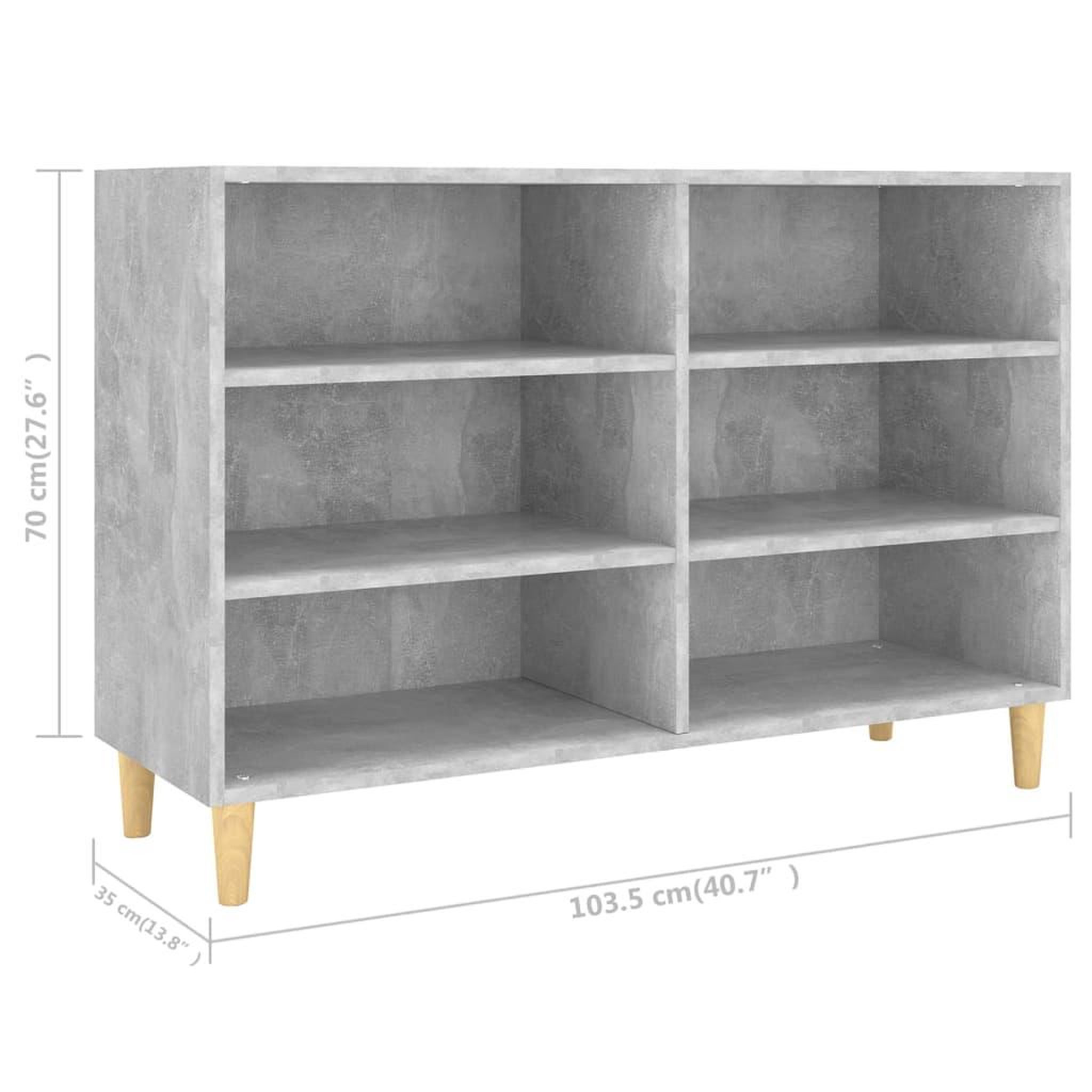 Voir la diapositive 6 : VIDAXL Buffet gris beton 103,5x35x70 cm bois d'ingenierie