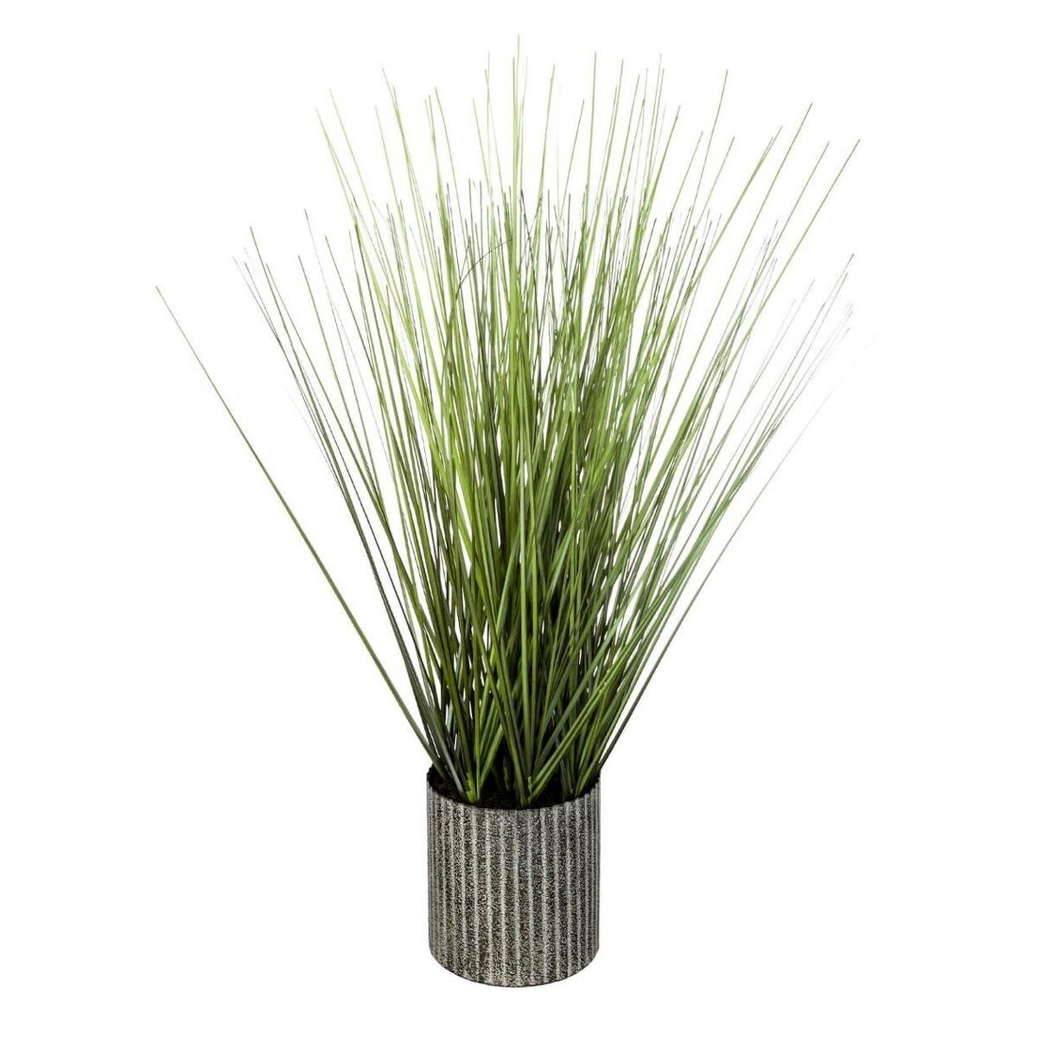 ATMOSPHERA Plante artificielle en pot  herbe  45cm gris