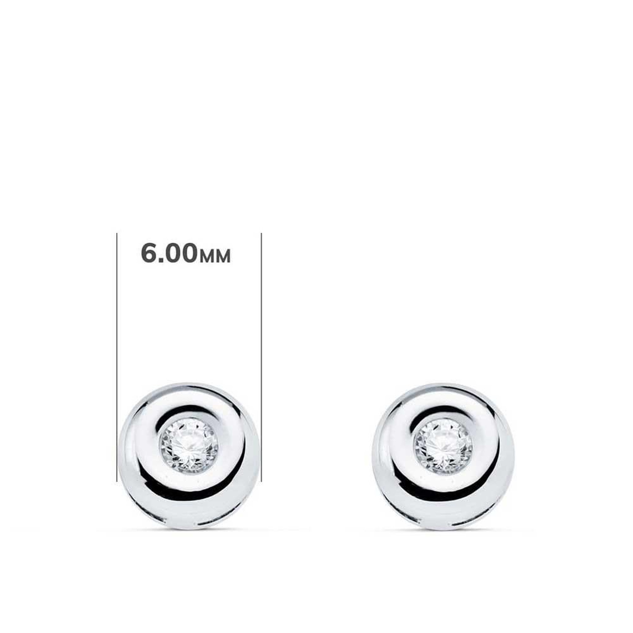 Voir la diapositive 2 : L'ATELIER D'AZUR Boucles d'Oreilles Solitaires Diamants de Synthèse 0.10 Carats - Or 18 Carats 750 Blanc