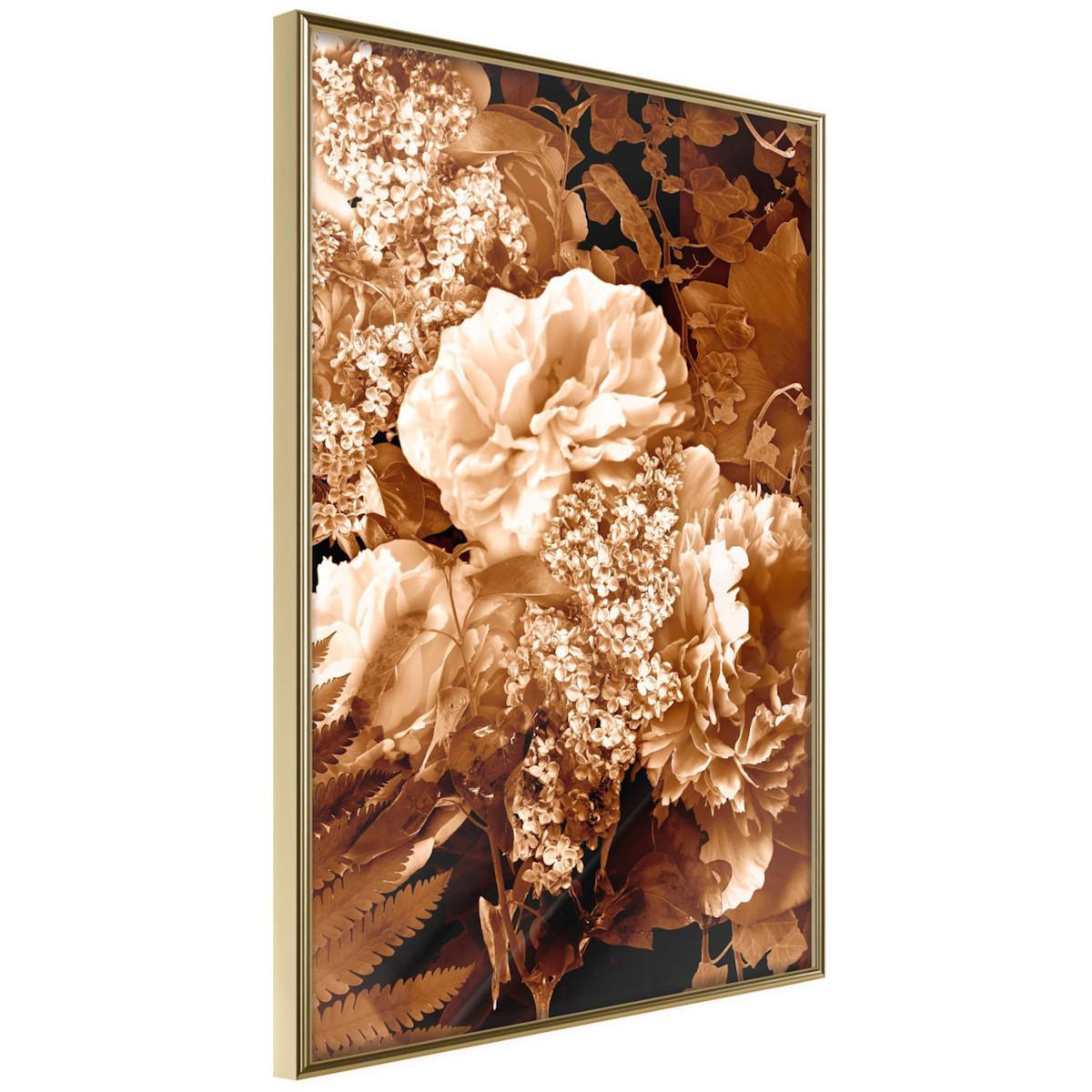 Paris Prix Affiche Murale Encadrée  Bouquet in Sepia
