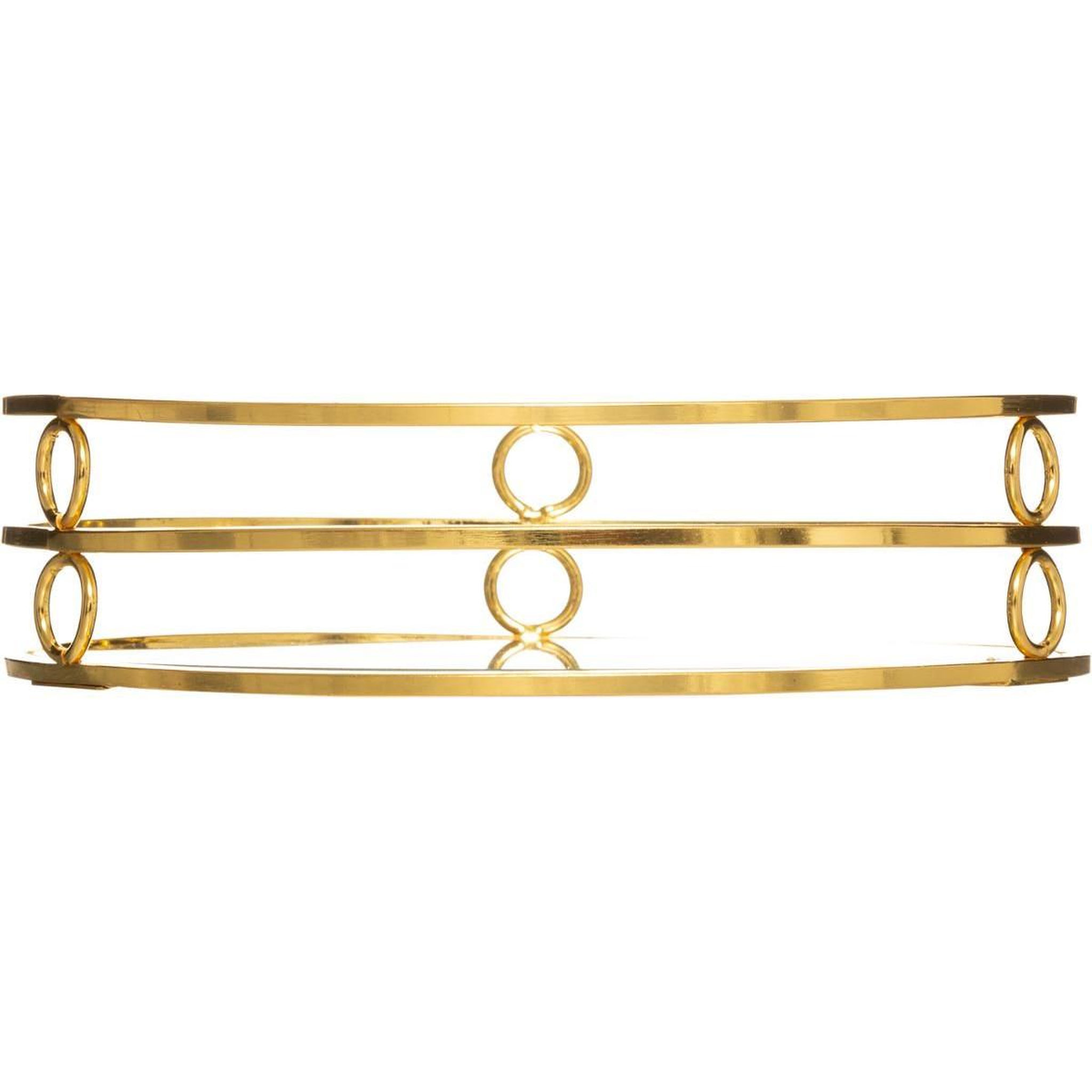 Voir la diapositive 5 : ATMOSPHERA Lot de 2 plateaux déco miroir  feel  30cm or