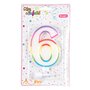 Voir la diapositive 3 : Paris Prix Bougie d'Anniversaire  Chiffre 6  10cm Multicolore