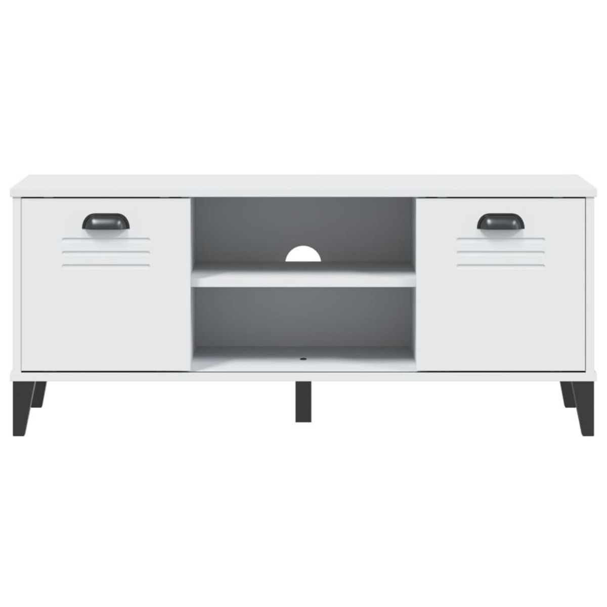 VIDAXL Banc a chaussures VIKEN blanc 106x35x45 cm bois massif de pin