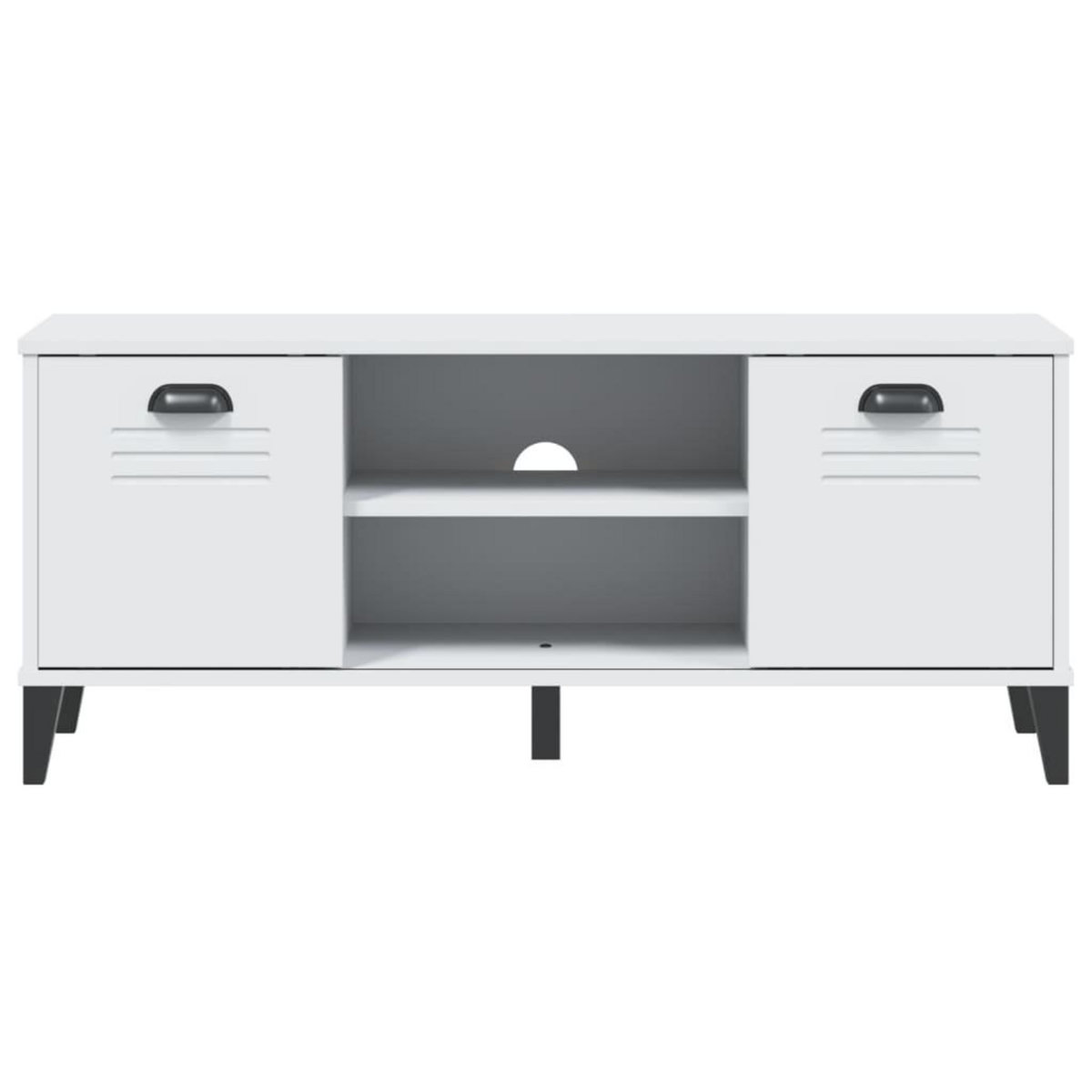 VIDAXL Banc a chaussures VIKEN blanc 106x35x45 cm bois massif de pin