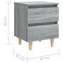 Voir la diapositive 6 : VIDAXL Table de chevet avec pieds en bois Sonoma gris 40x35x50 cm