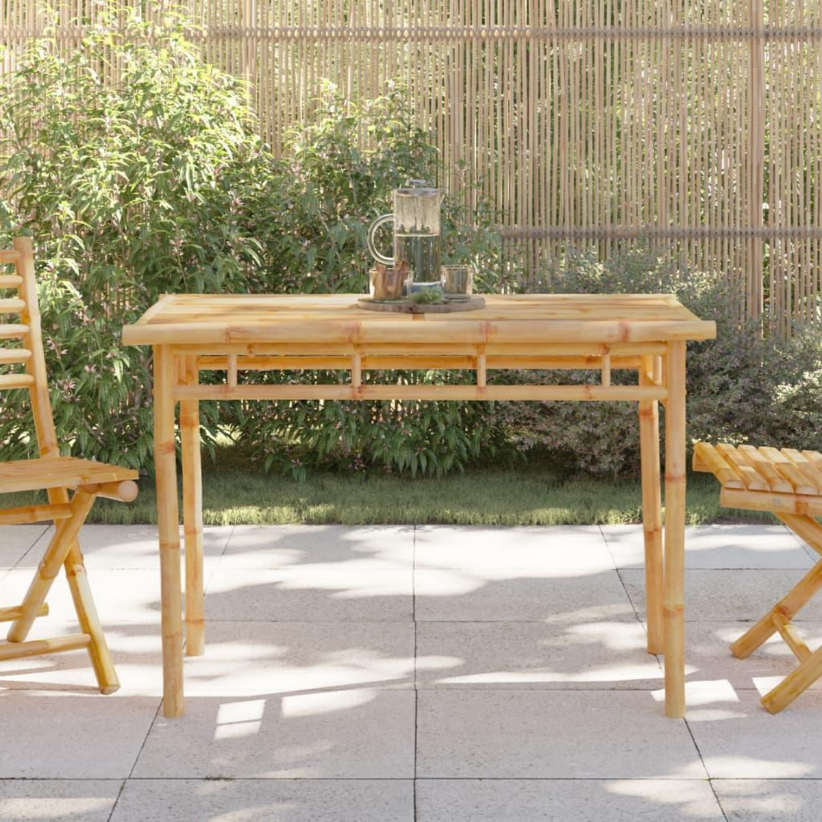 VIDAXL Table a manger de jardin 110x55x75 cm bambou