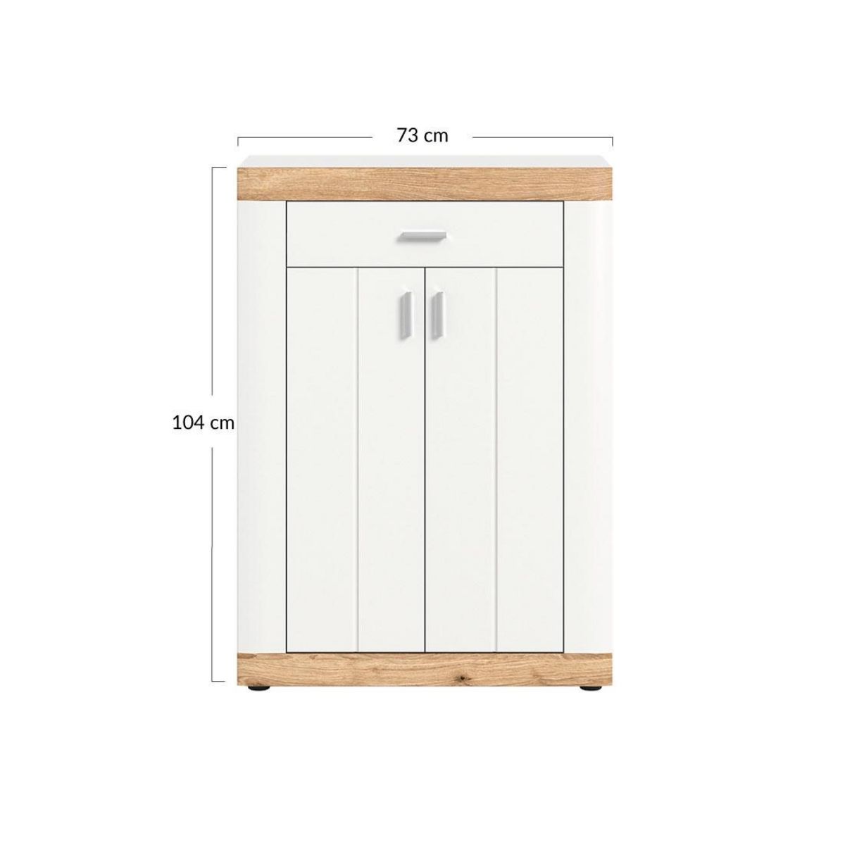 BEST MOBILIER Coventry - meuble à chaussures - blanc et effet bois - 73x104 cm