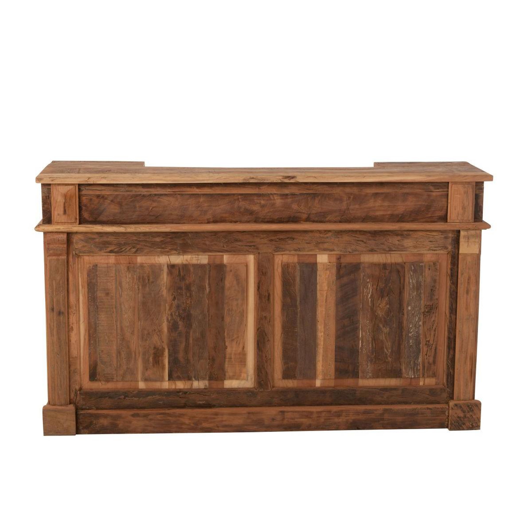 Voir la diapositive 2 : J-LINE Bar 2 Tiroir en Bois  Hollywood  180cm Naturel