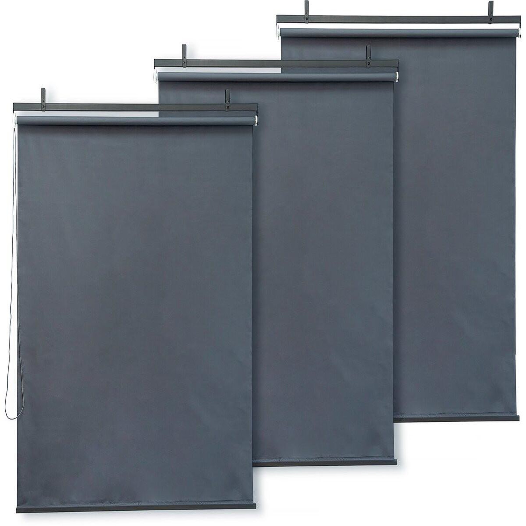 Habitat et Jardin Lot de 3 stores rétractables pergola - 124 x 225 cm - gris anthracite