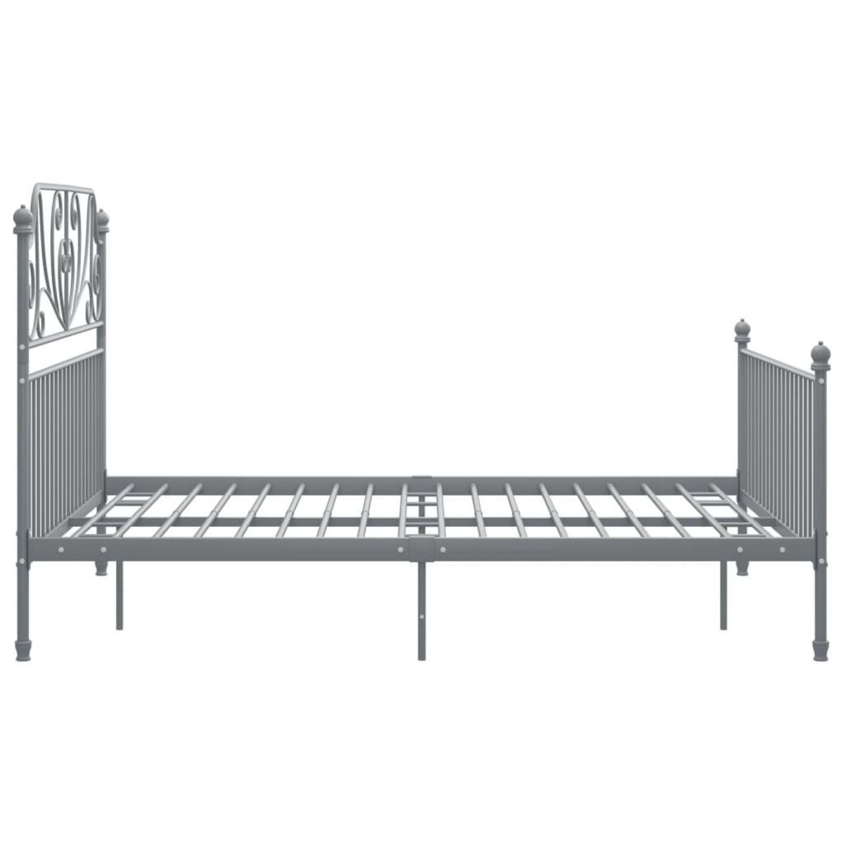 VIDAXL Cadre de lit sans matelas gris metal 160x200 cm
