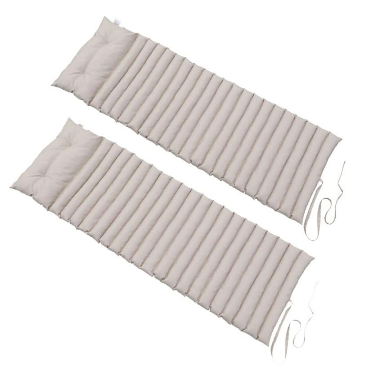 RED DECO Lot de 2 matelas bain de soleil 180cm - 2x sormiou taupe