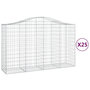 Voir la diapositive 2 : VIDAXL Paniers a gabions arques 25 pcs 200x50x120/140 cm Fer galvanise