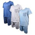 OZABI Pyjama Court Homme ECO HOMEWEAR. Coloris disponibles : Bleu, Gris
