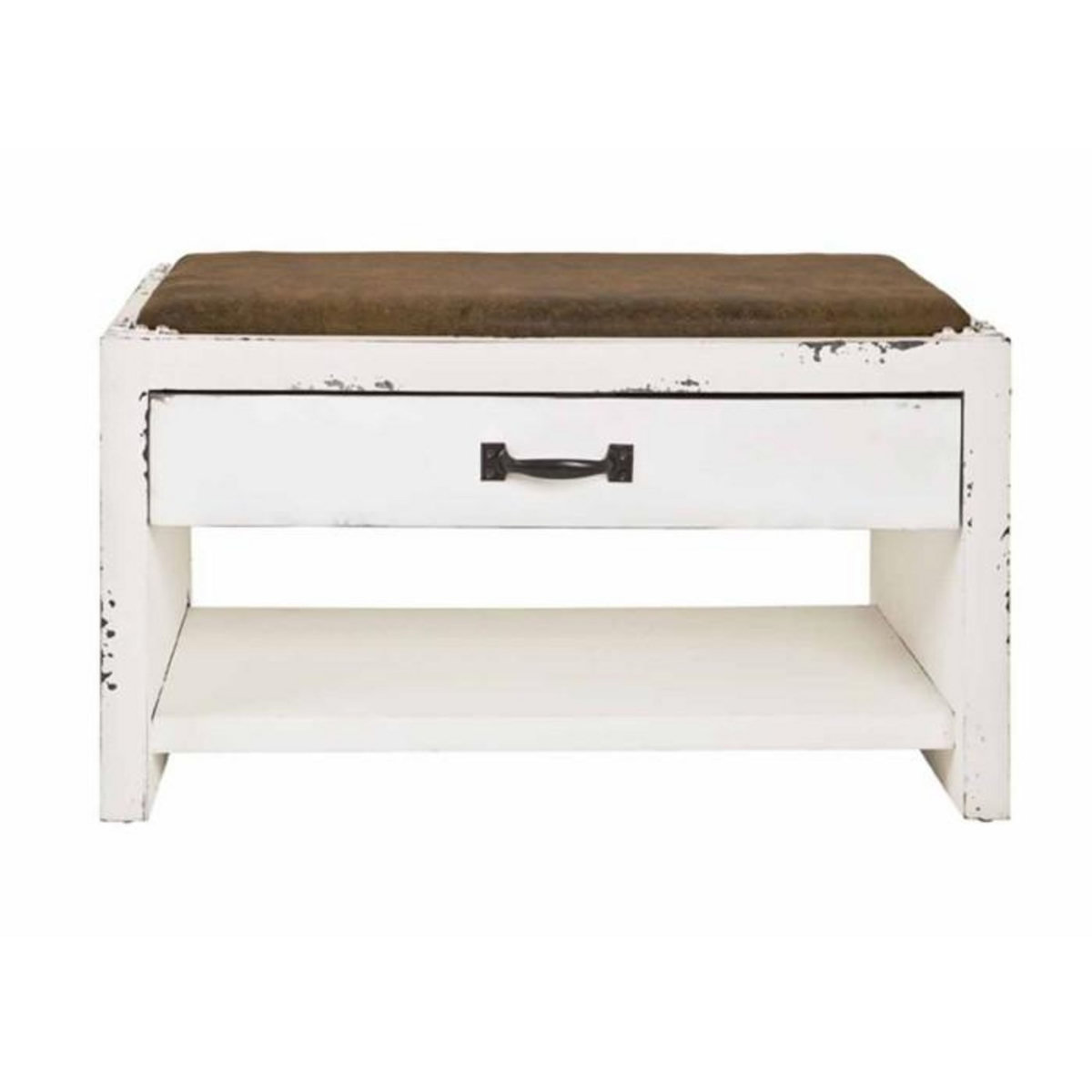 Paris Prix Range-Chaussures & Assise  Écriture  72cm Blanc