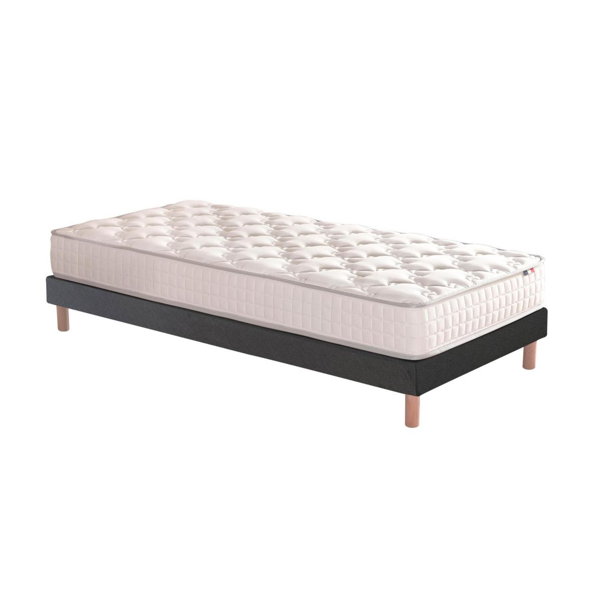 IDLITERIE Ensemble matelas ressorts ensachés, SPECTRE + Sommier tapissier