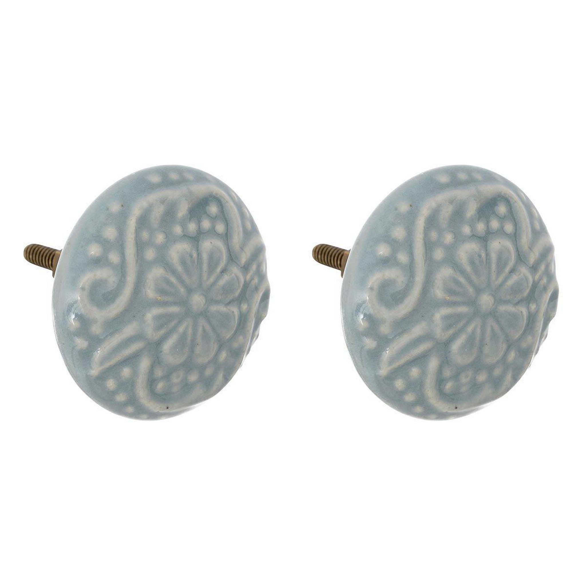 Voir la diapositive 1 : ATMOSPHERA Lot de 2 boutons de meuble  aniya  4cm bleu