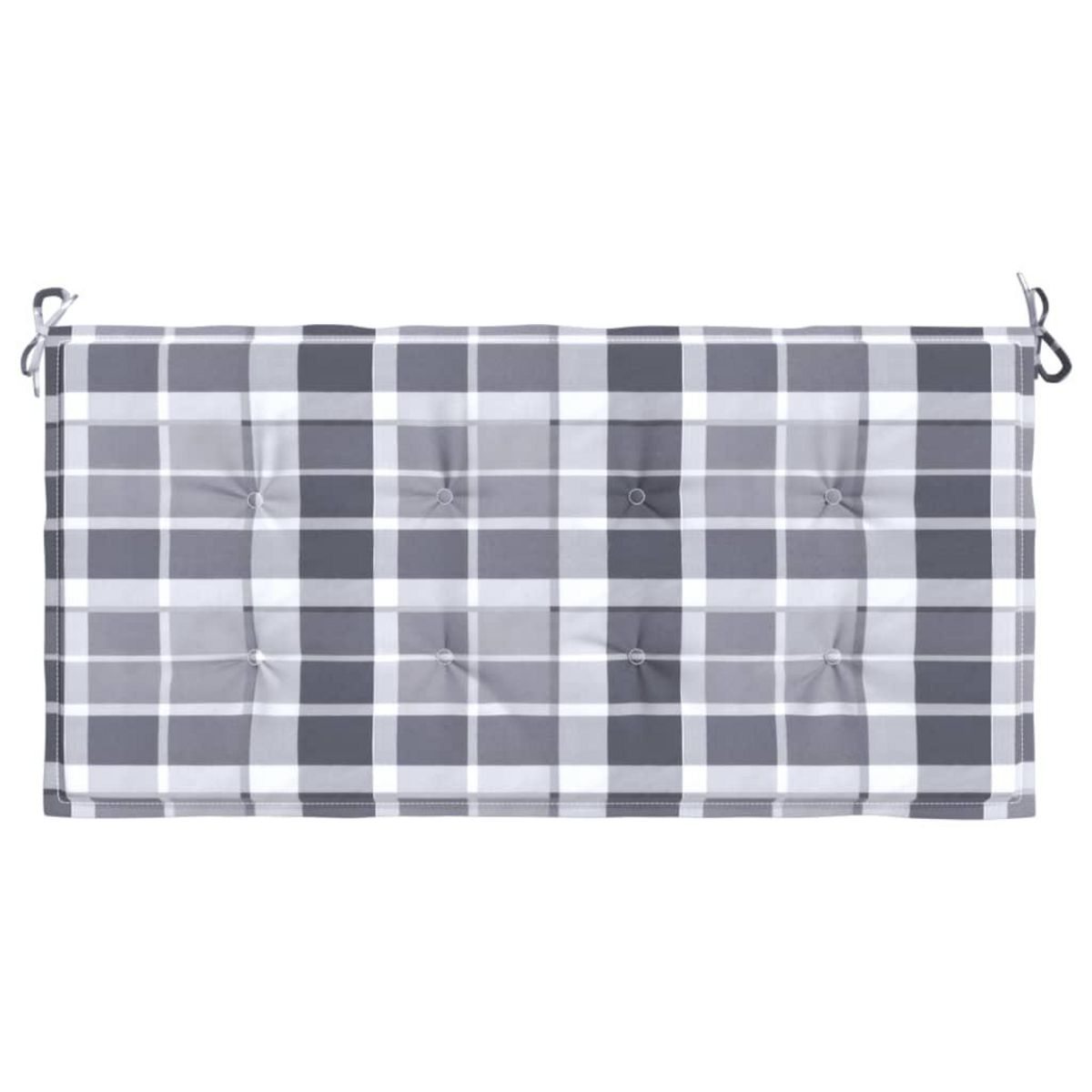 VIDAXL Coussin de banc de jardin motif a carreaux gris 120x50x3 cm