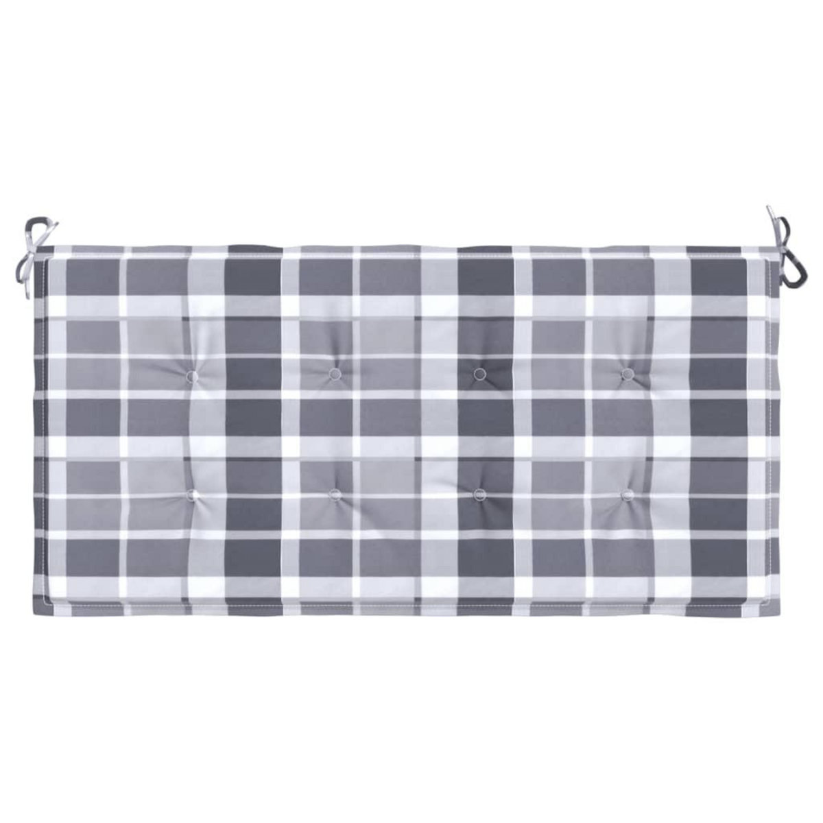VIDAXL Coussin de banc de jardin motif a carreaux gris 120x50x3 cm