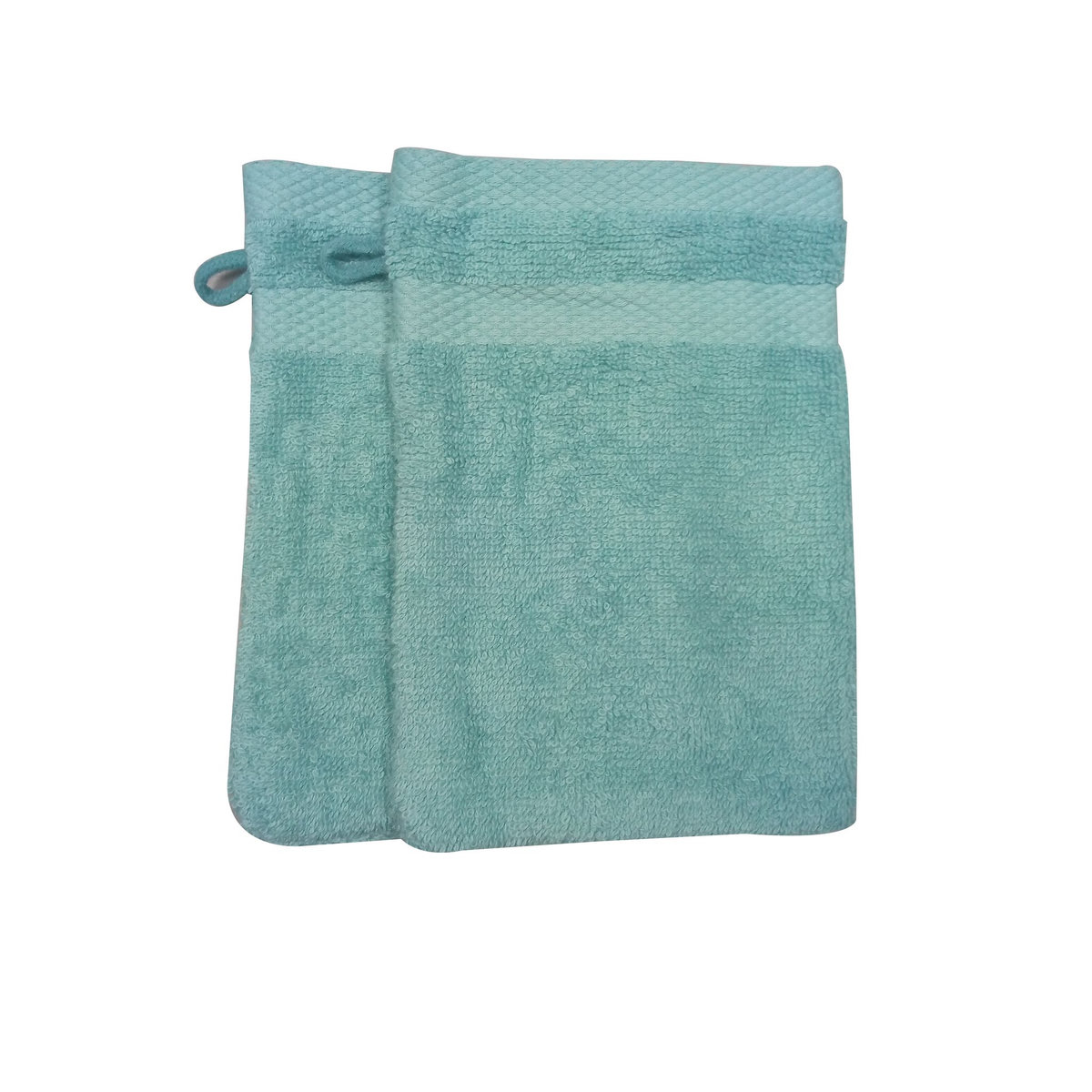 ACTUEL Lot 2 gants de toilette uni en coton tissé 500 g/m²