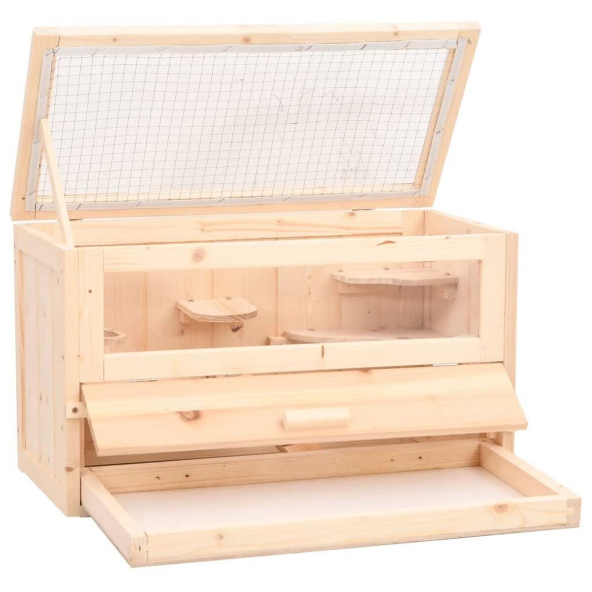 VIDAXL Cage a hamster 60x30x35 cm bois massif de sapin