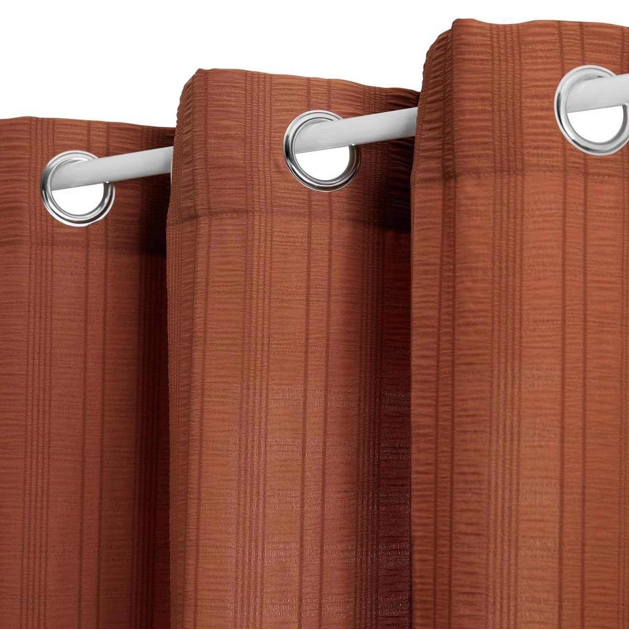 Voir la diapositive 2 : ATMOSPHERA Rideau voilage à œillets  noa  140x240cm terracotta