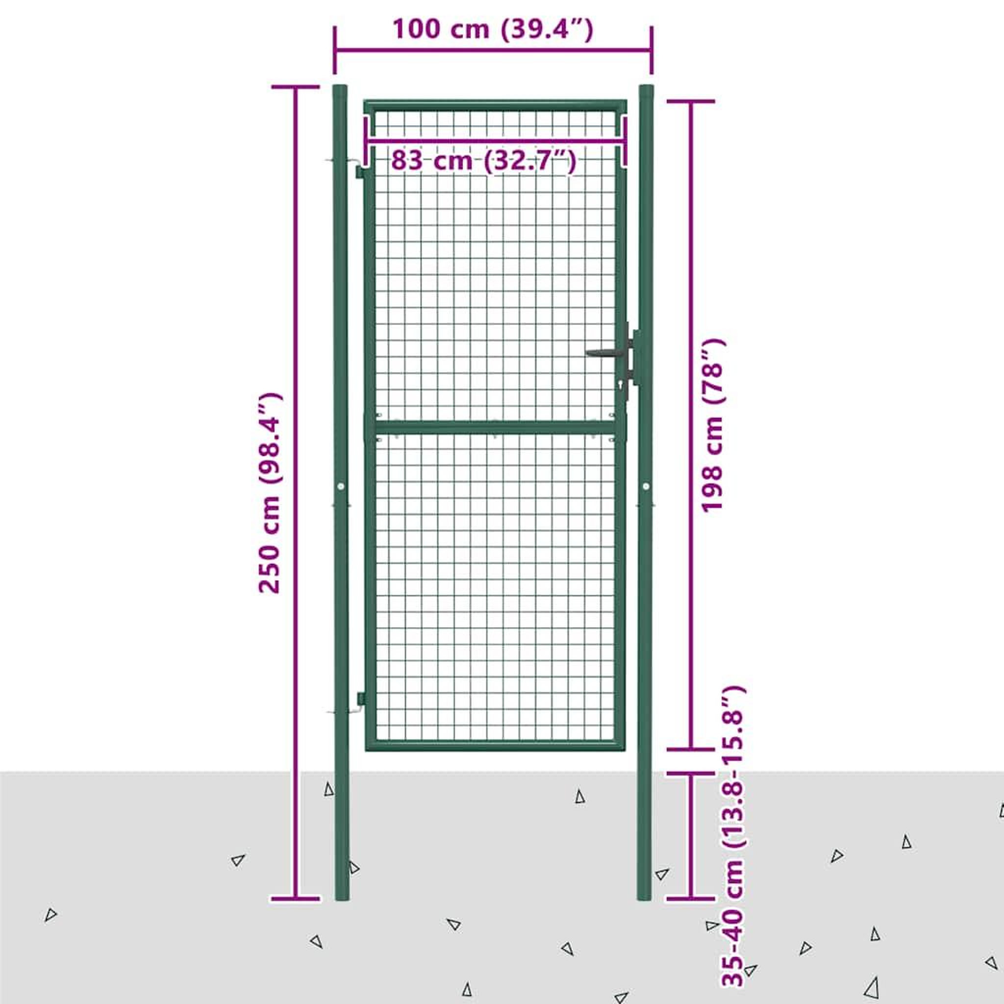 Voir la diapositive 6 : VIDAXL Portail de cloture en acier 100x200 cm vert