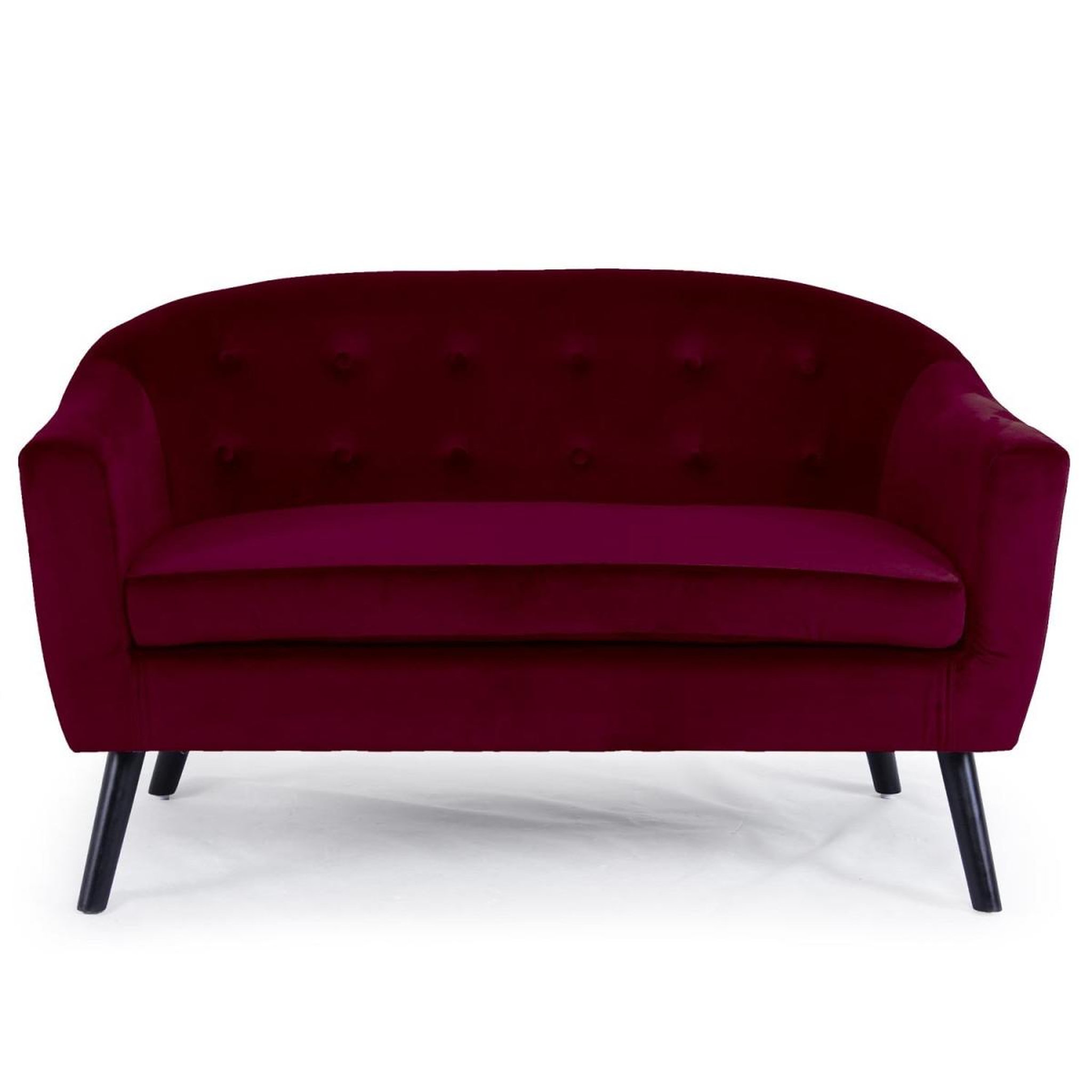 Voir la diapositive 2 : Paris Prix Canapé scandinave velours  lopy  129cm bordeaux