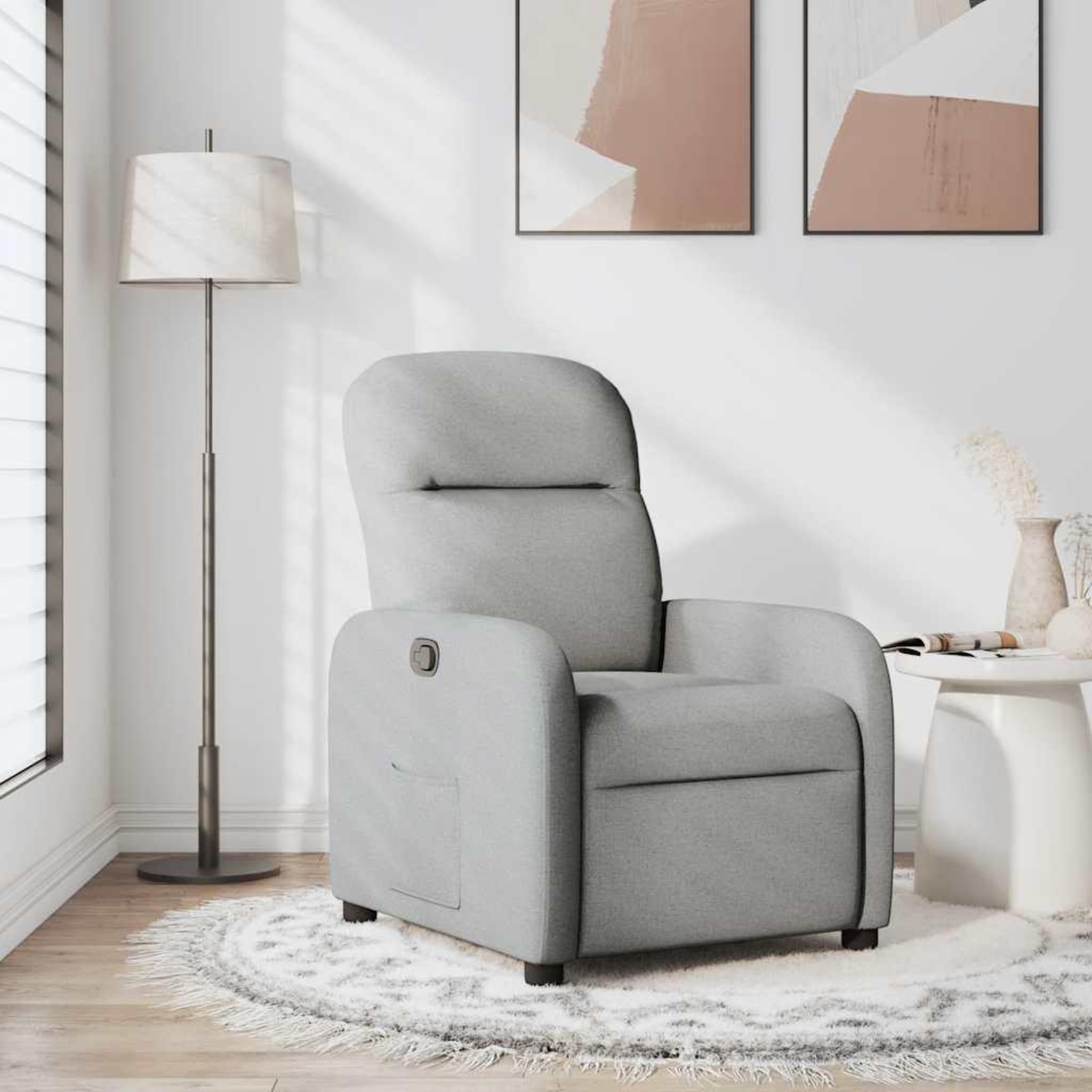 VIDAXL Fauteuil inclinable gris nuage tissu