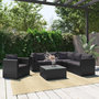 Voir la diapositive 1 : VIDAXL Salon de jardin 7 pcs avec coussins Resine tressee Noir