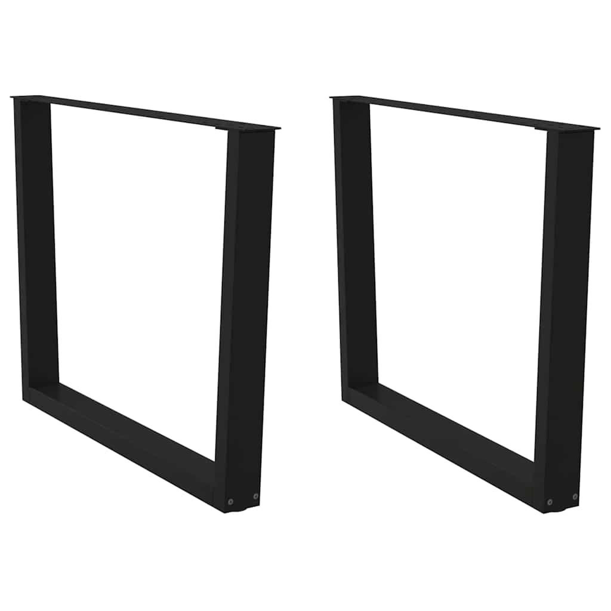 VIDAXL Pieds de table a manger forme de V 2 pcs noir 100x(72-73,3) cm