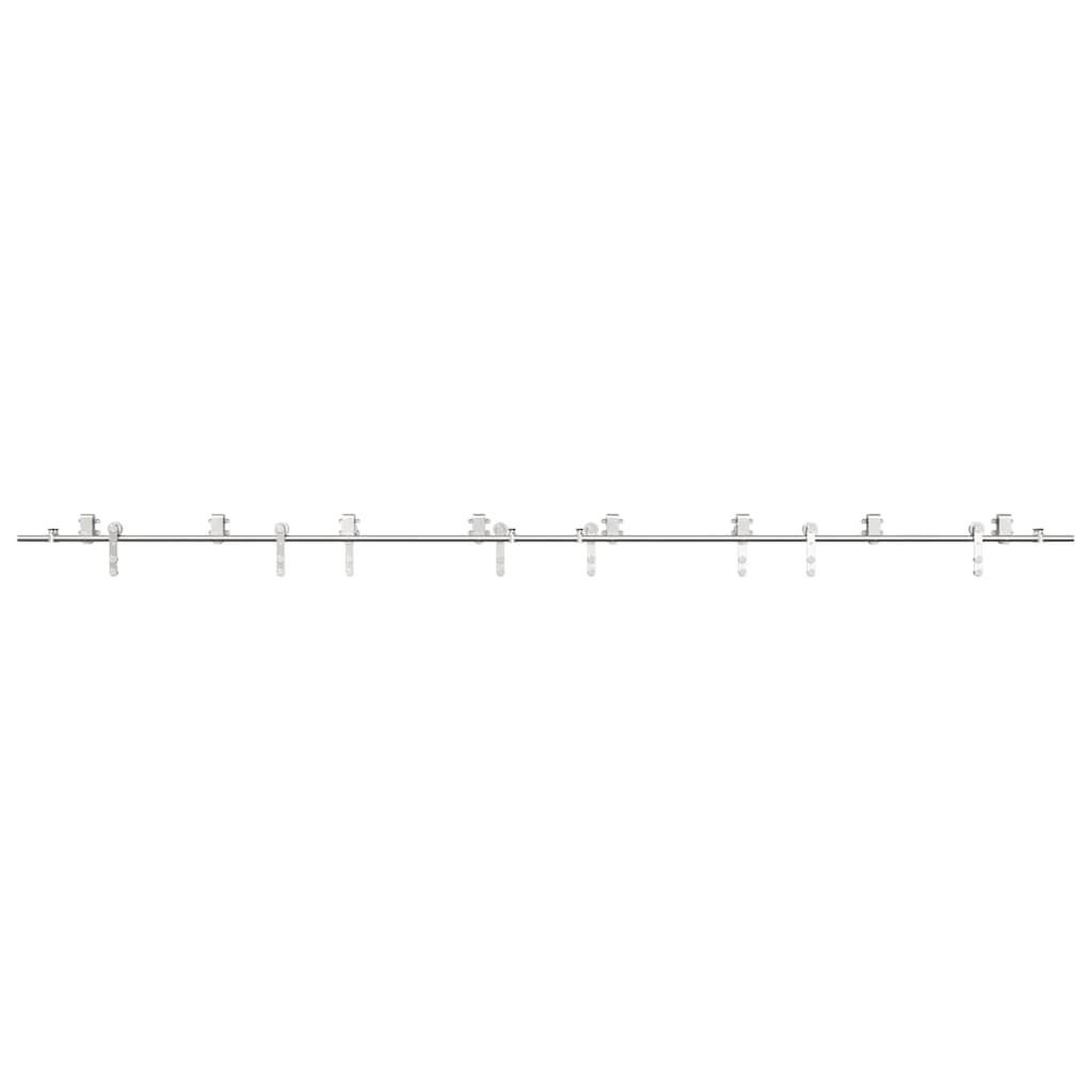 Voir la diapositive 5 : VIDAXL Kit fixation porte coulissante 400 cm Acier inoxydable Argente
