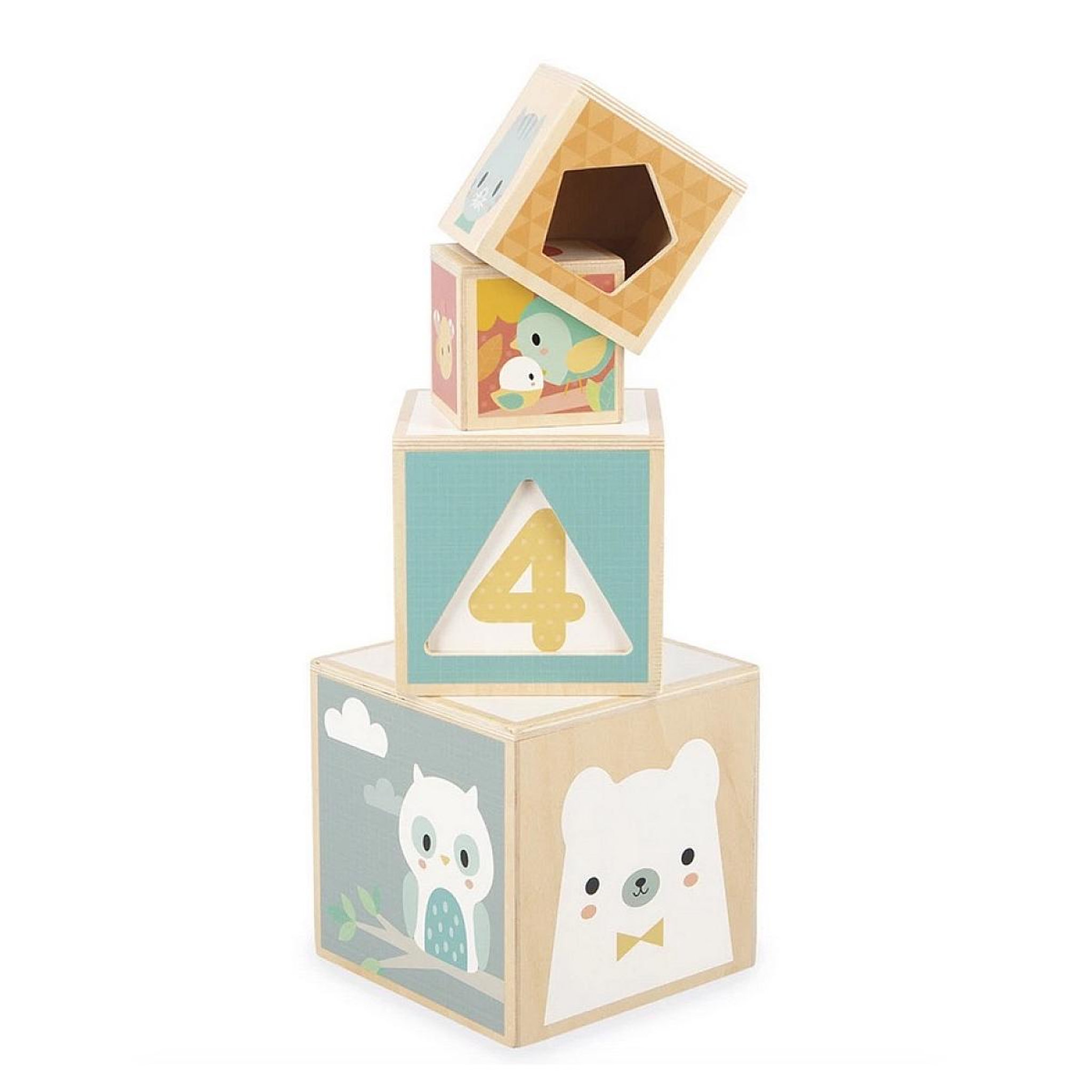 Voir la diapositive 3 : Juratoys-Janod Pyramide 6 cubes Pure en bois