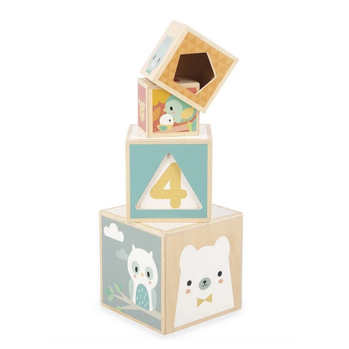 Juratoys-Janod Pyramide 6 cubes Pure en bois