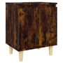 Voir la diapositive 2 : VIDAXL Table de chevet avec pieds en bois Chêne fumé 40x30x50 cm