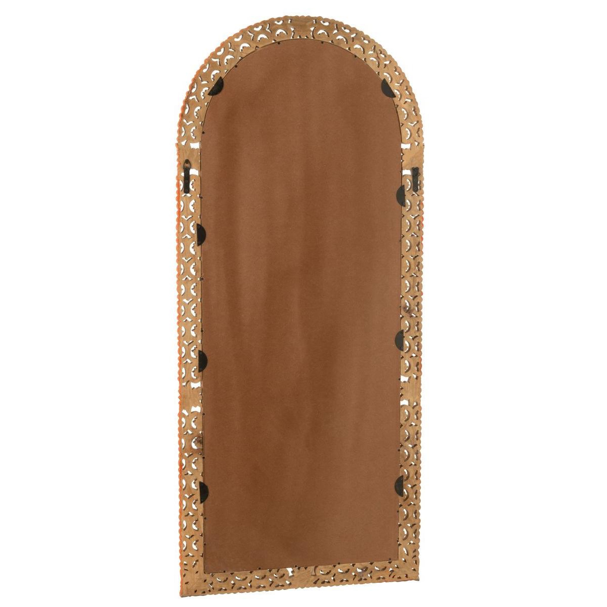Voir la diapositive 3 : J-LINE Miroir Sculpté en Bois  Mumbai  160cm Orange