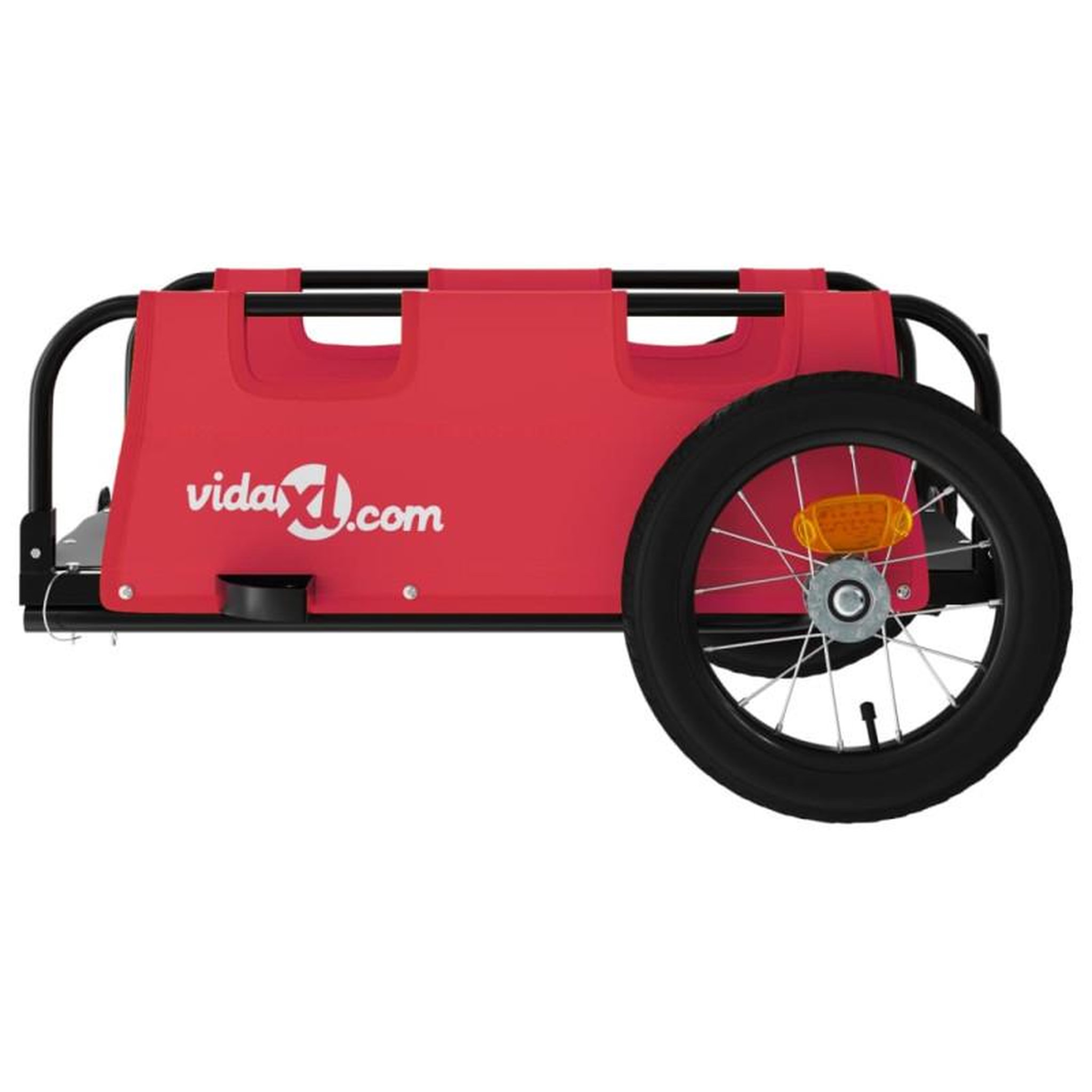 Voir la diapositive 6 : VIDAXL Remorque de vélo rouge tissu oxford et fer