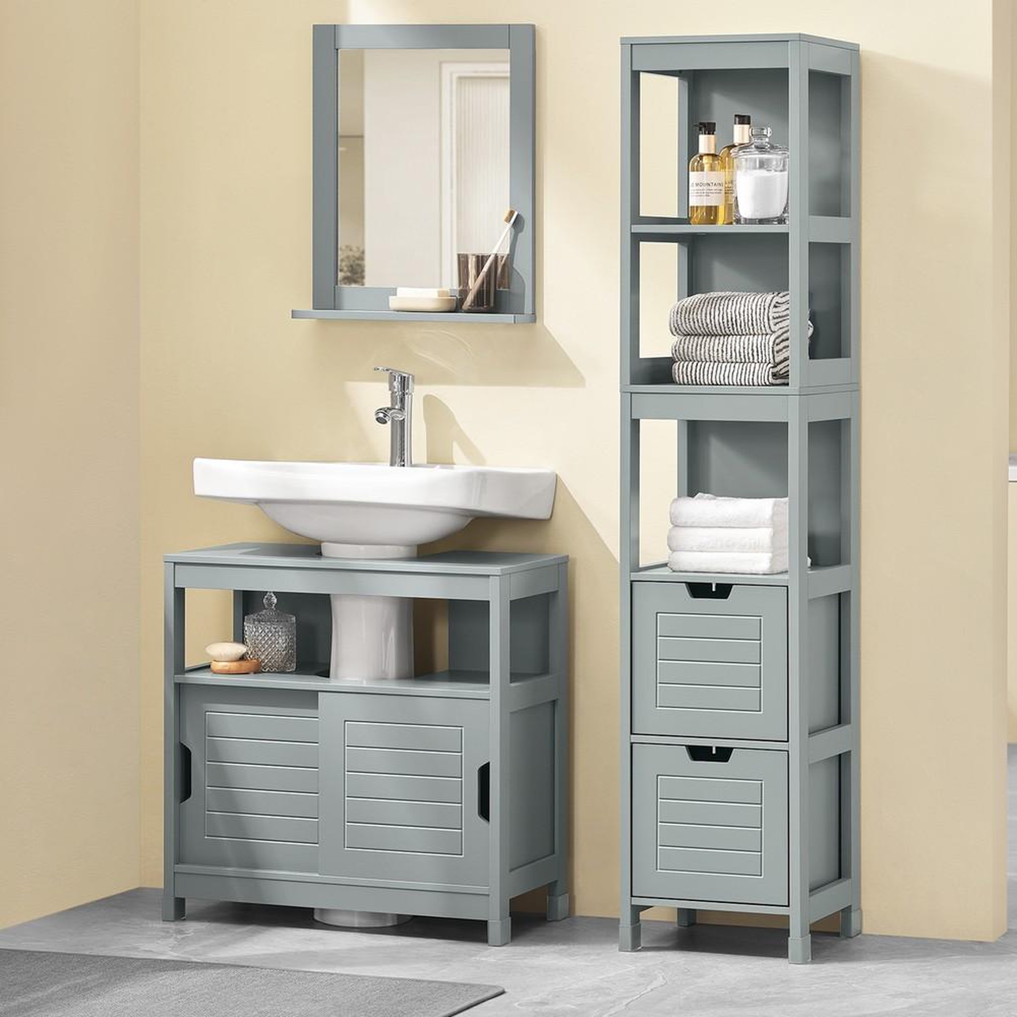 Voir la diapositive 6 : SOBUY SoBuy - Meuble Sous-vasque à deux portes - Moderne - FRG128-II
